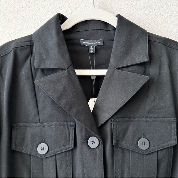 NWT Universal Standard Chelsea Stretch Cotton Twill Jacket Black Size Small (XL) - Picture 5 of 9